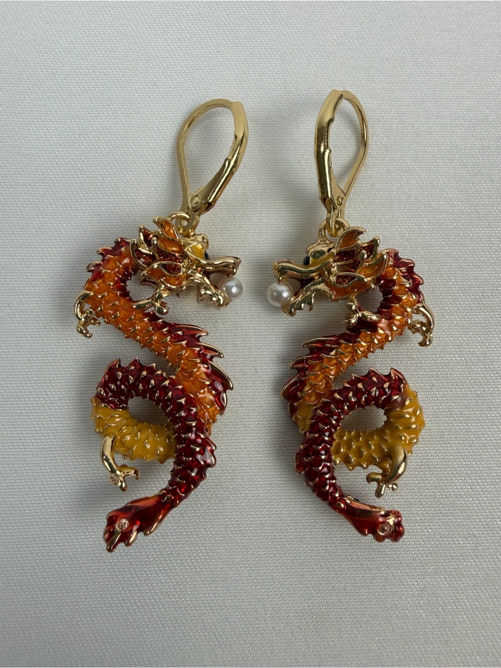 Napier Chinese Dragon Earrings